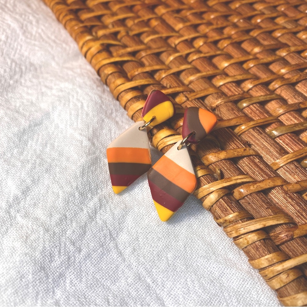 Retro 70s Inspired Geometric Earrings